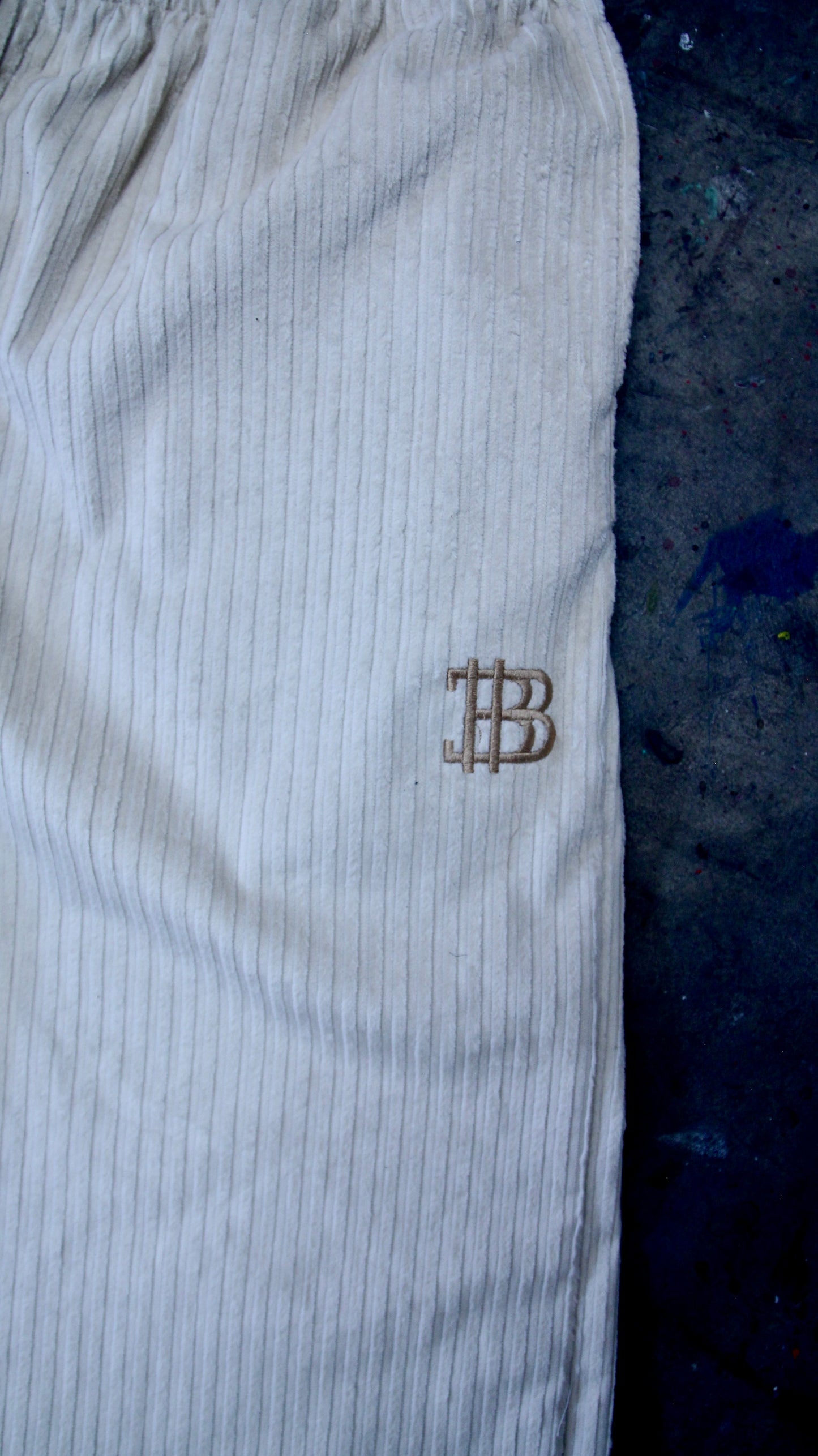 02 Corduroy Baggy Pants - Beige