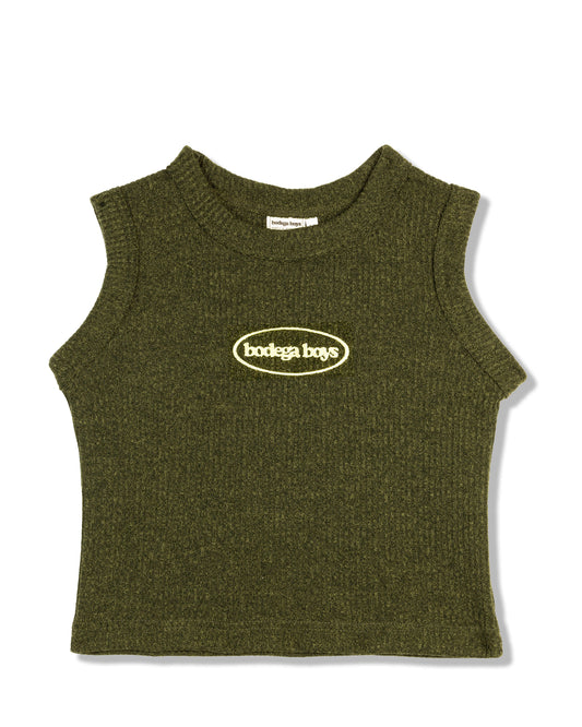 Vest Cropped  - Green & Maize Yellow
